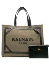 Balmain B-army Medium Shopper Bag In Green