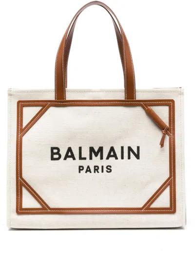 Balmain B-army Medium Shopper Bag In Neutral