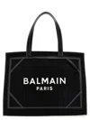 Balmain B-army 42 Canvas Tote Bag In White/black