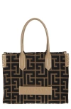 Balmain B-army 36 Mini Shopper Bag In Ubk Khaki/black