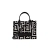 Balmain B Army Monogram Jacquard Small Tote Bag In Black