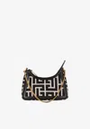 Balmain B-army Monogram Shoulder Bag In Black