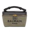 BALMAIN B-ARMY VANITY CASE IN CANVAS AND LEATHER