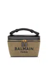 Balmain B-army Panelled Makeup Bag In Green