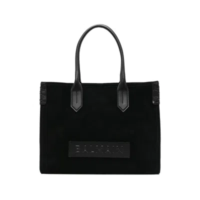 Balmain B-army Panelled Tote Bag In Black