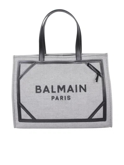 Balmain B Army Shop Med Canvas Black And White Bag