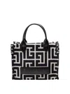 Balmain B-army Shopper 36 Bag In Pb Labyrinth Jacquard In Multi