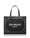 Balmain B-army 42 Canvas Tote Bag In Ivory/black/gold