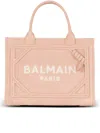 Balmain Small B-army Suede Tote Bag In Pink