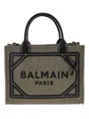 Balmain B-army Shopper Small-canvas&logo In Ubk Kaki Noir
