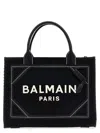 Balmain B-army Small Shopper Bag In White/black
