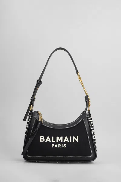 Balmain Women's B-army Handbag In Monogrammed Canvas And Leather In Multicolor