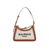 Balmain Shoulder Bag With Adjustable Strap And Chain Detail In Brown