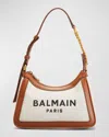 BALMAIN B ARMY SHOULDER BAG IN CANVAS AND LEATHER