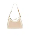 Balmain B-army Shoulder Bag In Monogrammed Jacquard Canvas And Leather