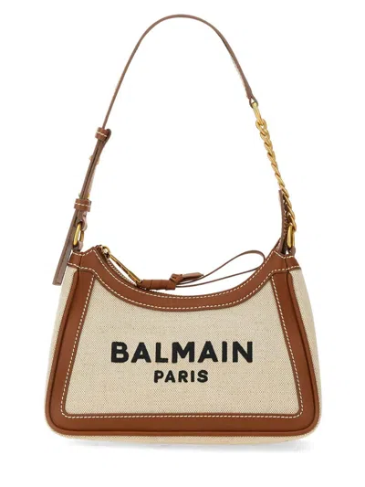 Balmain B-army Canvas Shoulder Bag In Natural