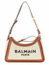 Balmain Shoulder Bag With Adjustable Strap And Chain Detail In Nude