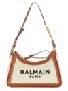 Balmain Shoulder Bag With Adjustable Strap And Chain Detail In Neutral