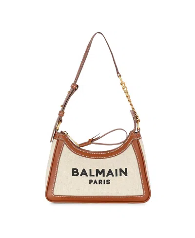 Balmain B-army Shoulder Canvas And Leather Bag