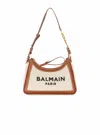 Balmain B-army Shoulder Canvas And Leather Bag In Sand