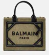 Balmain B-army Medium Shopper Bag In Ubk Kaki/noir
