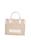 Balmain B-army Small Jacquard Canvas Tote In Sand