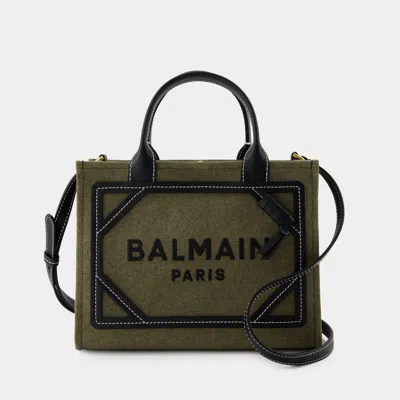 Balmain B-army Small Shopper Bag -  - Canvas - Khaki/black