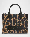 Balmain B-army Small Shopper Shoulder Bag In Leopard-print Canvas In Multi