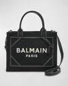 Balmain B-army Medium Shopper In Black And White Canvas And Leather In Ivoire/noir