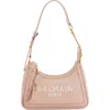 Balmain B-army Suede & Leather Hobo Bag In 0dx Light Pink