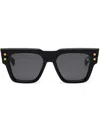 Balmain B-v Grey Rectangular Unisex Sunglasses Bps-121a-54
