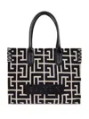 Balmain B-army Shopper 36 Bag In Pb Labyrinth Jacquard In Black