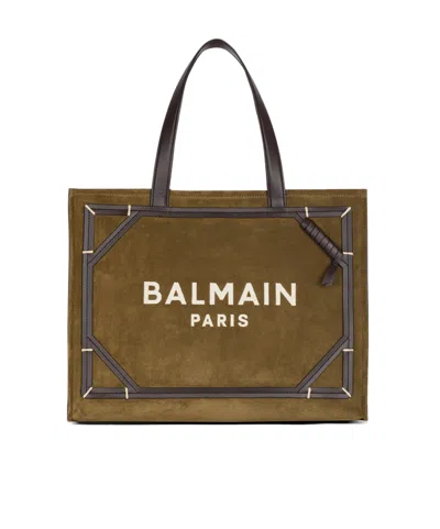 Balmain B-army Tote Bag In Brown