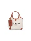 Balmain Canvas B-army Grocery Tote Bag In Crema