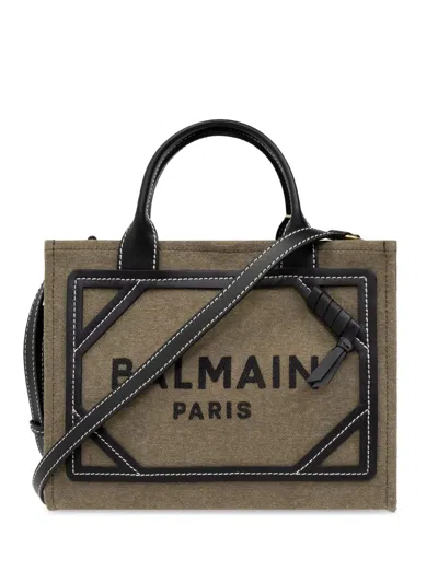 Balmain B-army Tote Bag In Grün