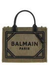 Balmain B-army Small Canvas Shopping Bag With Leather Inserts