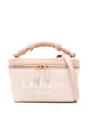 Balmain B-army Suede Vanity Crossbody Bag In Pink