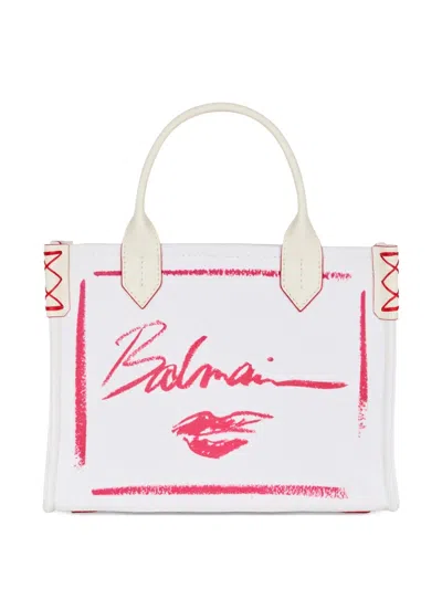 Balmain B-army Tote Bag In White