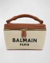 Balmain B Army Vanity Top-handle Bag In Canvas In Naturel/marron