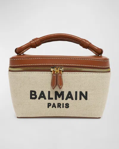 BALMAIN B ARMY VANITY TOP-HANDLE BAG IN CANVAS