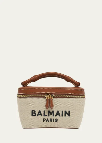 BALMAIN B ARMY VANITY TOP-HANDLE BAG IN CANVAS