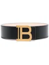 Balmain Black Smooth Calfskin B-belt Belt