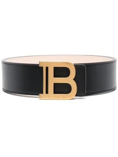 Balmain B-belt Leather Belt In Black