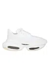 BALMAIN BALMAIN B-BOLD SNEAKERS IN WHITE LEATHER AND SUEDE