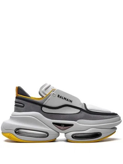 Balmain B-bold "suede Yellow" Sneakers In Grau