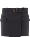 BALMAIN B BUCKLE BELTED MINI SKIRT