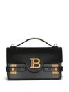 Balmain B-buzz 17 Leather Shoulder Bag In Black