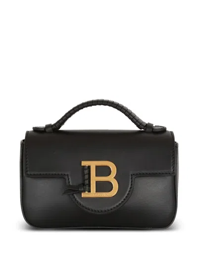Balmain B-buzz 17 Mini Leather Shoulder Bag In Black