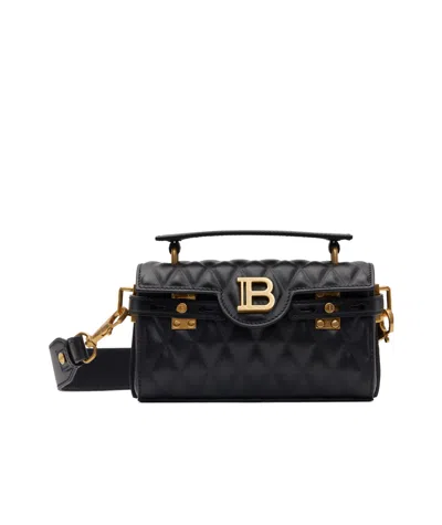 BALMAIN BALMAIN LOGO PLAQUE QUILTED MINI BAG