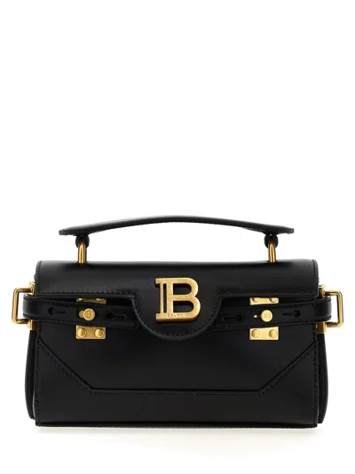 Balmain B-buzz 19 Leather Bag In Schwarz